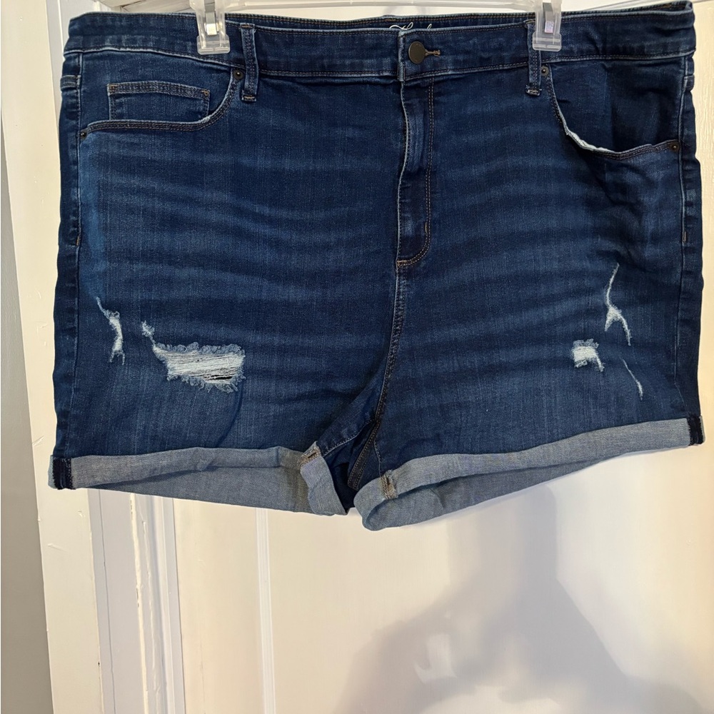 Universal Thread Dark Blue Distressed Jean Shorts
